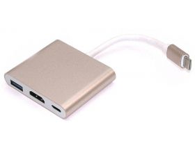 Разветвитель USB HUB Type-C (M) --> HDMI (F) + USB3.0 (F) + Type-C (F)