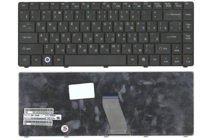 Клавиатура для ноутбука Acer D725 (длинный шлейф) черная