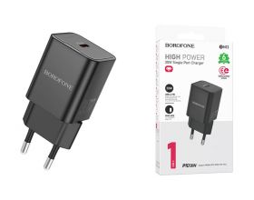 Сетевое зарядное устройство USB-C BOROFONE BN13 Safety PD30W (черный)