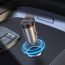 Автомобильное зарядное устройство АЗУ USB-C+USB-C HOCO NZ16B Rigorous PD45W(2C) (металлический серый)