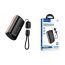 Универсальный дополнительный аккумулятор Power Bank Hoco Q50 10000mAh (PD20W)  встроенный кабель Apple (Черный)
