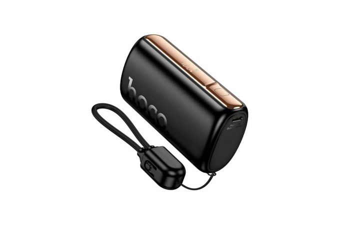 Универсальный дополнительный аккумулятор Power Bank Hoco Q50 10000mAh (PD20W)  встроенный кабель Apple (Черный)