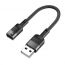 Переходник U107 USB на Type-C 10 сантиметров (Черный)