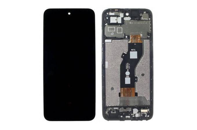 Дисплей для Tecno Spark Go 1 (KL4) в сборе с тачскрином + рамка (черный) орг