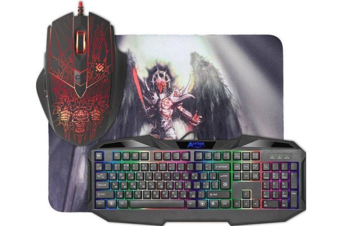 Игровой набор Defender Anger MKP-019 RU (клавиатура+мышка+коврик)