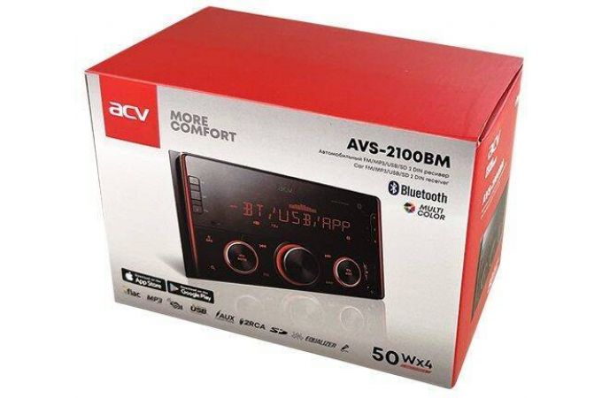Автомагнитола ACV 2 DIN AVS-2100BM 50Wx4,BLUETOOTH, SD, USB, AUX