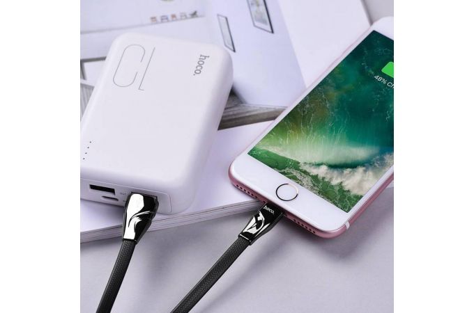 Кабель USB - Lightning HOCO U57, 2,4A (черный) 1,2м