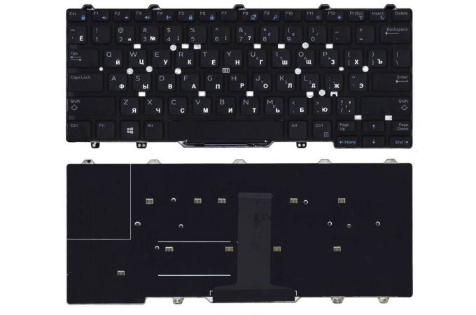 Клавиатура для ноутбука Dell Latitude E5470 E7470 черная без рамки и указателя