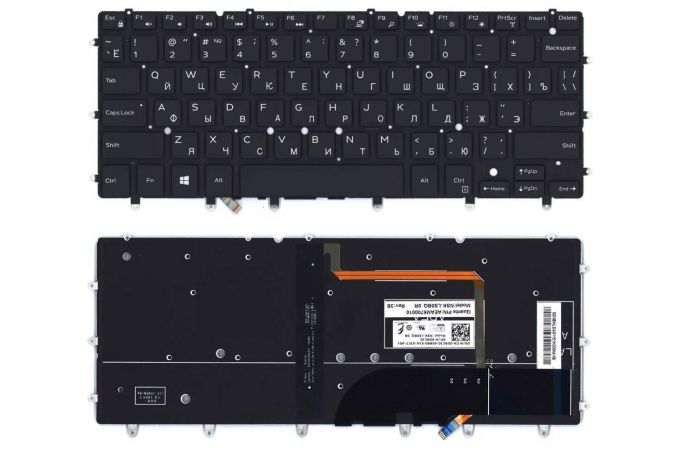 Клавиатура для ноутбука Dell Precision 5510 черная с подсветкой