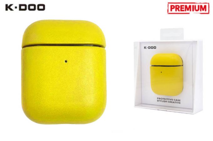 Чехол для наушников K-DOO LUXCRAFT+ AirPods 1/2 (Yellow)