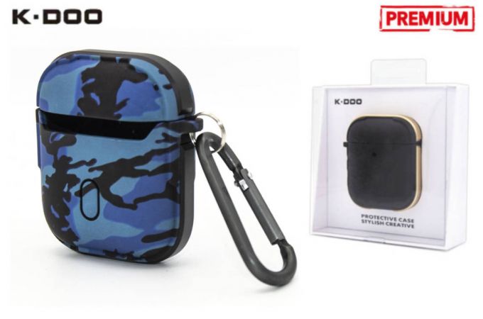 Чехол для наушников K-DOO CRASHGUARD AirPods 1/2 (Camo Blue)