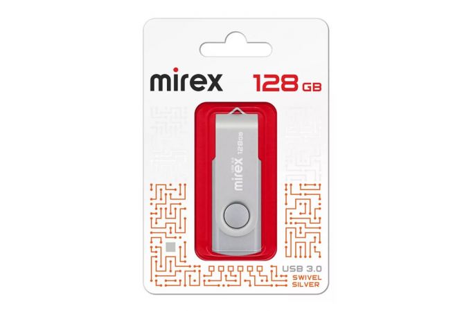 Флешка USB 3.0 Mirex SWIVEL SILVER 128GB (ecopack)