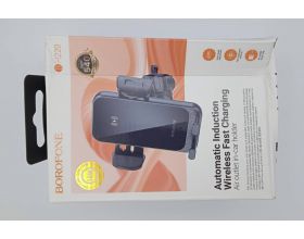 Держатель автомобильный для телефона BOROFONE BH220 Leader automatic induction wireless fast charging car holder (air outlet) черный (УЦЕНКА! МЯТАЯ УП