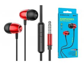 Наушники вакуумные проводные BOROFONE BM57 Platinum Universal earphones with microphone (красный)