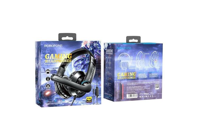 Наушники мониторные проводные с микрофоном BOROFONE BO102 Amusement gaming headphones (черный)