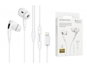 Наушники вакуумные проводные BOROFONE BM30 Pro штекер Lightning (белый)