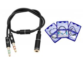 Конвертер переходник аудио Орбита OT-AVC44 Черный (штекер Джек 3,5 мм на 2 гнезда 3,5 мм) (УПАКОВКА 10шт)