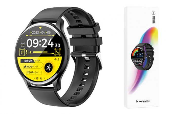 Смарт часы HOCO Y15 AMOLED Smart sports watch (черный)