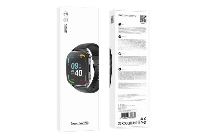 Смарт часы HOCO Y19 AMOLED Smart sports watch (металлический серый)