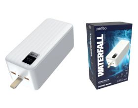 Универсальный дополнительный аккумулятор Power Bank Perfeo WATERFALL 50000 mAh/LED дисплей/PD + QC 3.0/Type-C/2 USB/Выход: 5A, max 22.5W/White