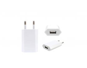 Сетевое зарядное устройство USB iPhone 4G/4S/5G/5S/5C/5SE прямоугольник в упаковке 1000mAh (белый)