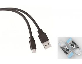 Кабель USB - USB Type-C EZRA DC13, 2.1A (черный) 1.2м (в оплетке)