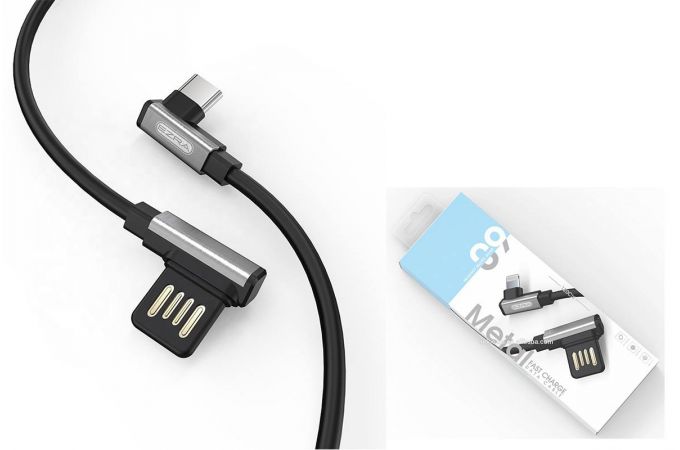 Кабель USB - USB Type-C EZRA DC09, 2.1A (черный) 1.2м (угловой)