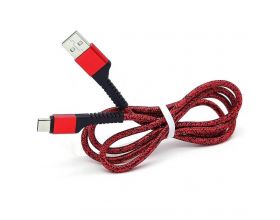 Кабель USB - USB Type-C Орбита OT-SMT19 2.4A (красный) 1м (в оплетке)