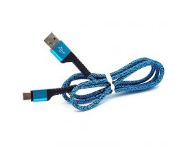 Кабель USB - USB Type-C Орбита OT-SMT19 2.4A (синий) 1м (в оплетке)