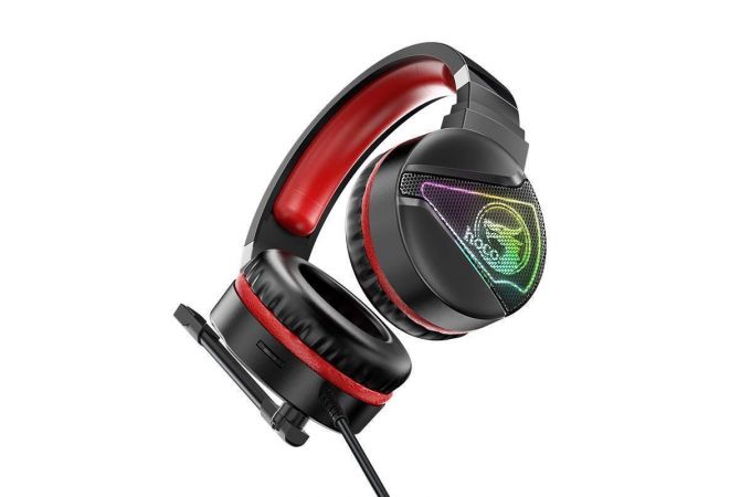 Наушники мониторные проводные HOCO W104 Drift (черно-красный)