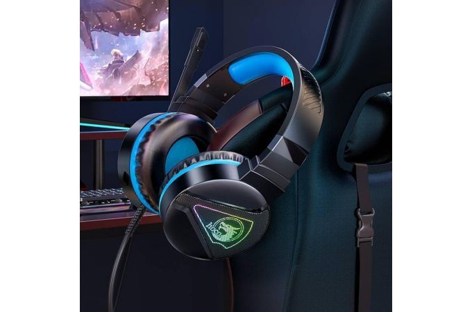 Наушники мониторные проводные HOCO W104 Drift gaming headphones (черно-синий)