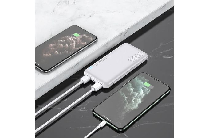 Универсальный дополнительный аккумулятор Power Bank HOCO J82 (10000 mAh) (белый)