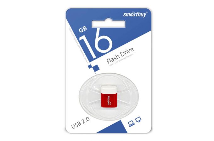 Флешка USB 2.0 Smartbuy 16GB LARA Red (SB16GBLARA-R)