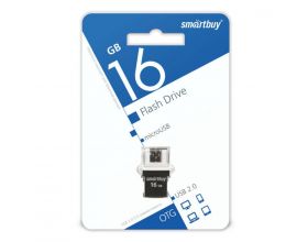 Флешка USB 2.0 Smartbuy 16GB OTG POKO series Black (SB16GBPO-K)