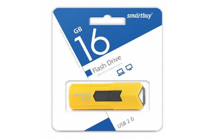 Флешка USB 2.0 Smartbuy 16GB STREAM Yellow (SB16GBST-Y)