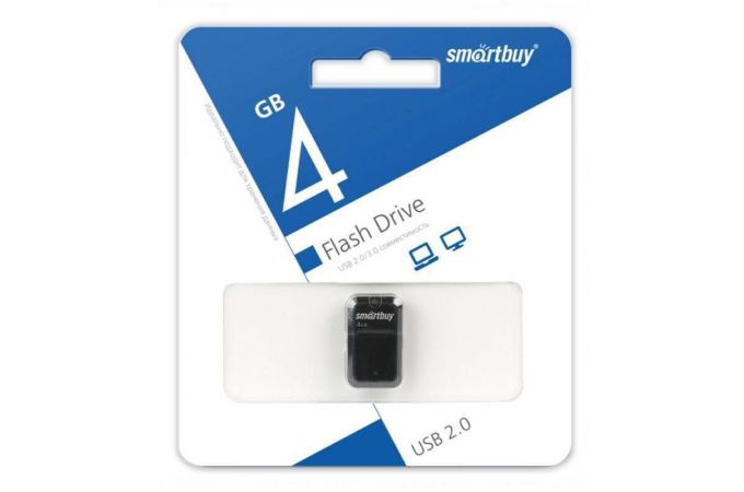 Флешка USB 2.0 Smartbuy 4GB ART Black (SB4GBAK)