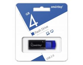 Флешка USB 2.0 Smartbuy 4GB Click Black-Blue (SB4GBCL-B)