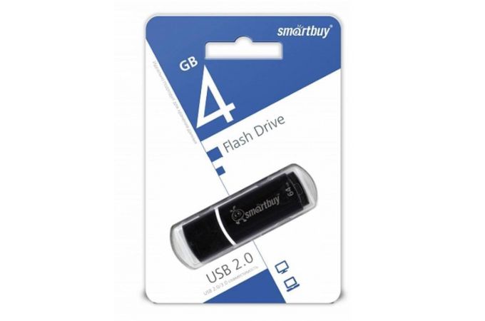 Флешка USB 2.0 Smartbuy 4GB Crown Black (SB4GBCRW-K)