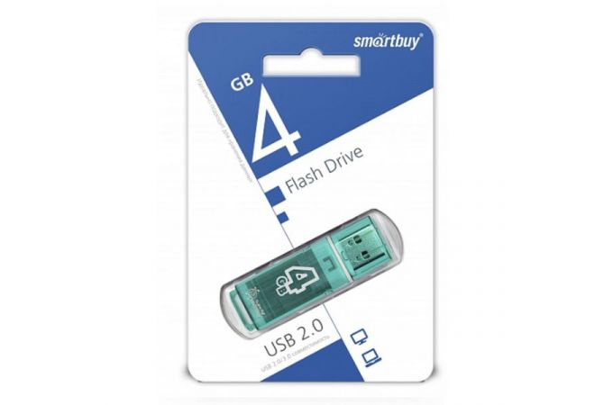 Флешка USB 2.0 Smartbuy 4GB Glossy series Green (SB4GBGS-G)