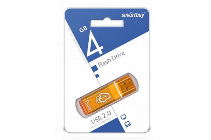 Флешка USB 2.0 Smartbuy 4GB Glossy series Orange (SB4GBGS-Or)