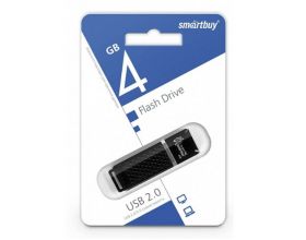 Флешка USB 2.0 Smartbuy 4GB Quartz series Black (SB4GBQZ-K)