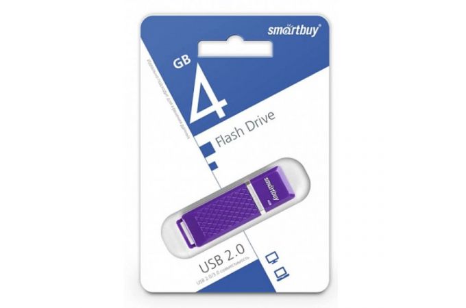 Флешка USB 2.0 Smartbuy 4GB Quartz series Violet (SB4GBQZ-V)