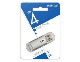 Флешка USB 2.0 Smartbuy 4GB V-Cut Silver (SB4GBVC-S)