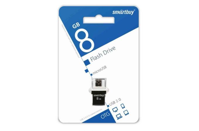 Флешка USB 2.0 Smartbuy 8GB OTG POKO series Black (SB8GBPO-K)