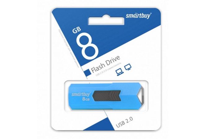 Флешка USB 2.0 Smartbuy 8GB STREAM Blue (SB8GBST-B)