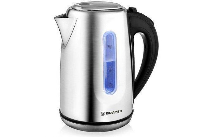 Чайник BRAYER 1014BR  2200Вт, 1.7л, нерж.сталь