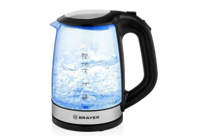 Чайник BRAYER 1040BR-BK черный 2200Вт, 2л, стекло