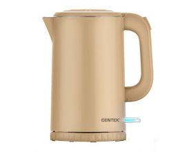 Чайник CENTEK CT-0020 бежевый 2200Вт, 1,7 л, металл, двойные стенки