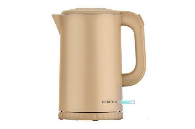 Чайник CENTEK CT-0020 бежевый 2200Вт, 1,7 л, металл, двойные стенки