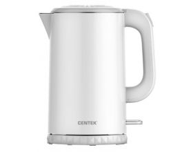 Чайник CENTEK CT-0020 белый 2200Вт, 1,7 л, металл, двойные стенки